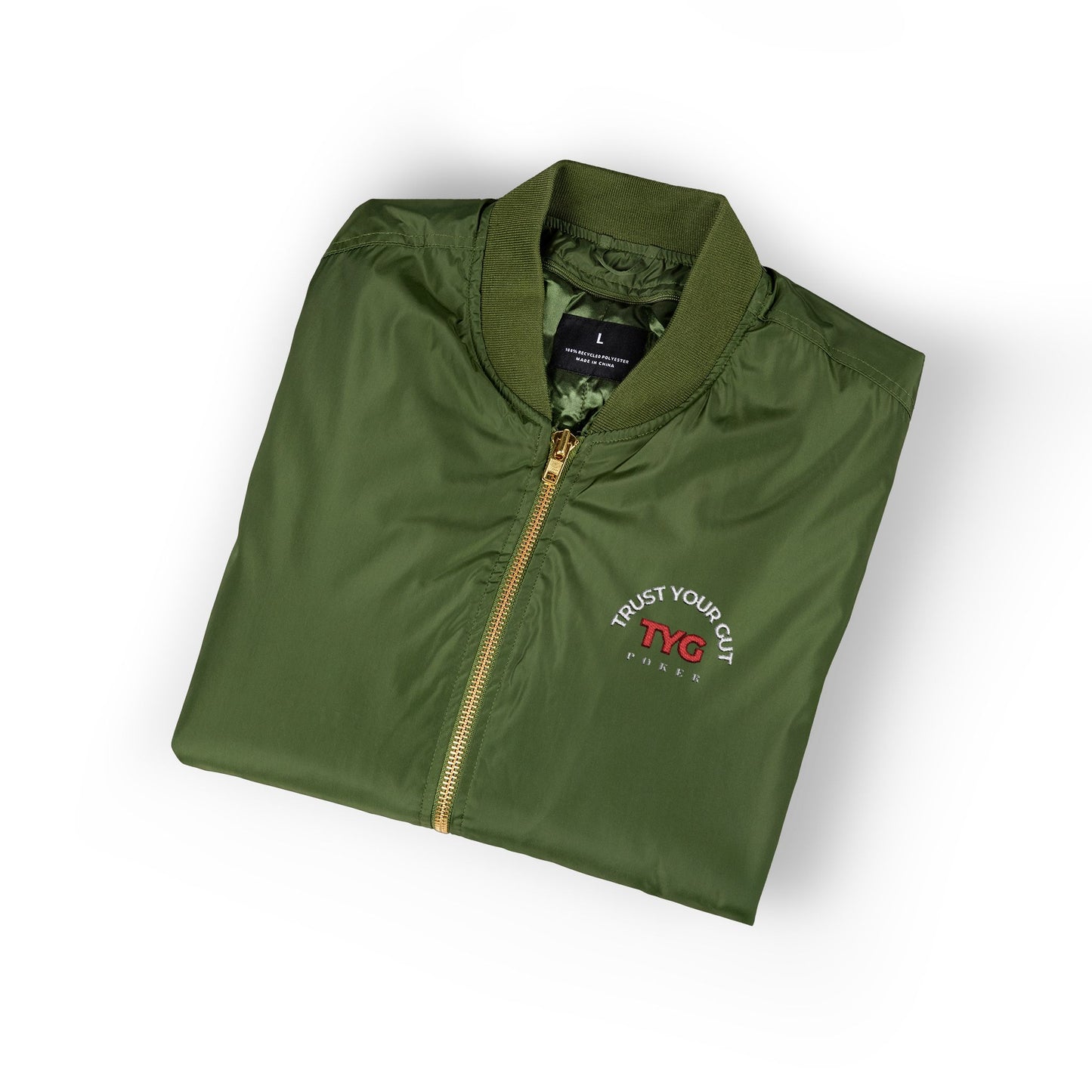 Eco-Friendly Embroidered Bomber Jacket | Stylish Recycled Outerwear, Sustainable Fashion Gift, Cool Streetwear