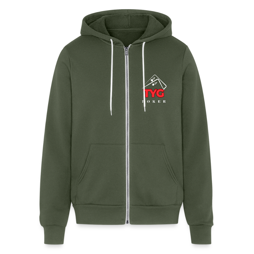 Bella + Canvas Unisex Full Zip "TYG" Hoodie - military green