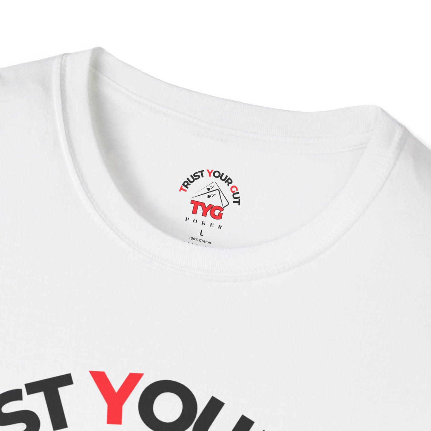 Unisex Poker T-Shirt - Trust Your Gut, Gift for Gamblers, Casual Wear, Poker Night, Softstyle Tee