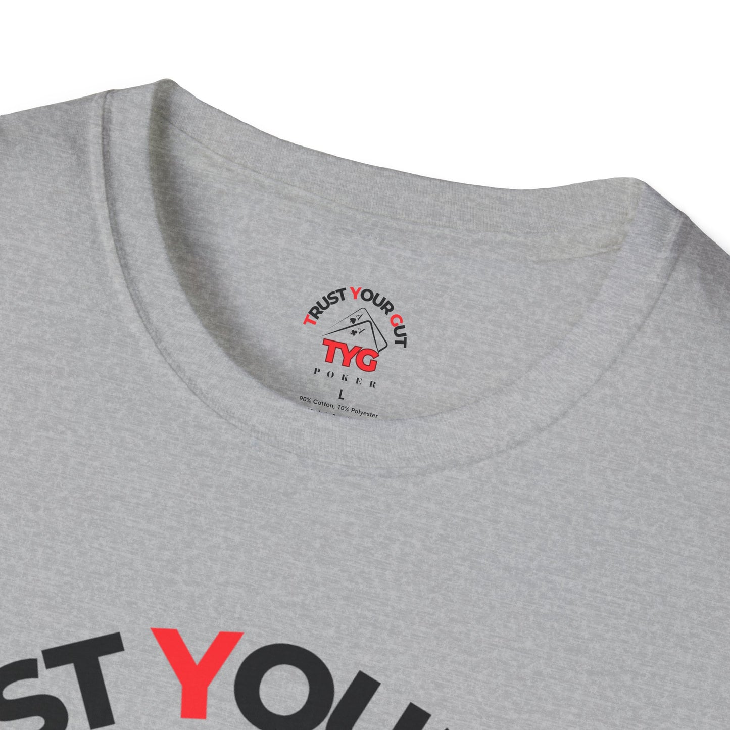 Unisex Poker T-Shirt - Trust Your Gut, Gift for Gamblers, Casual Wear, Poker Night, Softstyle Tee