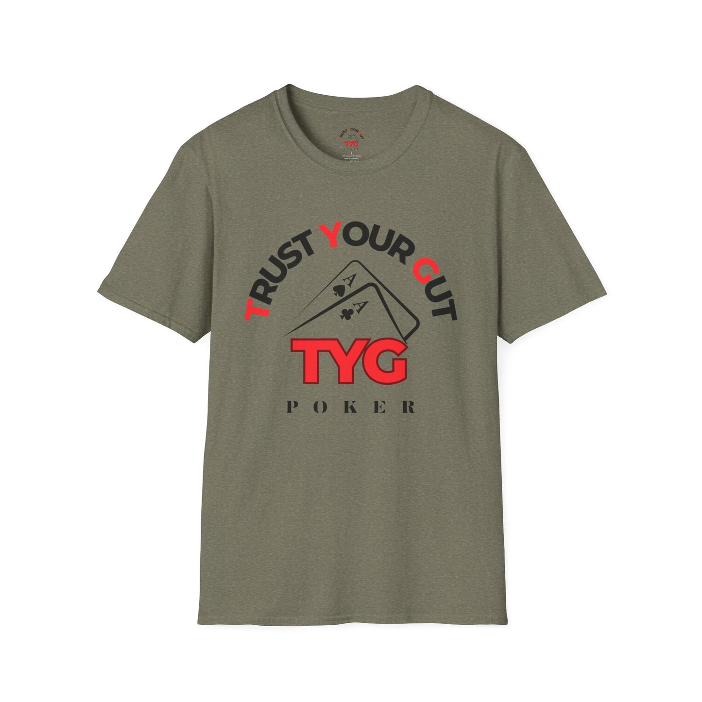 Unisex Poker T-Shirt - Trust Your Gut, Gift for Gamblers, Casual Wear, Poker Night, Softstyle Tee