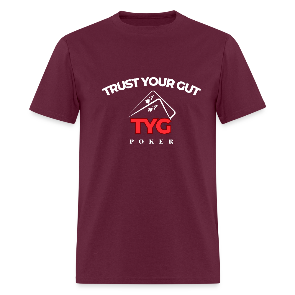 Unisex Classic "Trust Your Gut" T-Shirt - burgundy