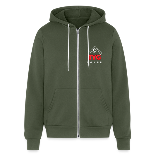 Bella + Canvas Unisex Full Zip "TYG" Hoodie - military green